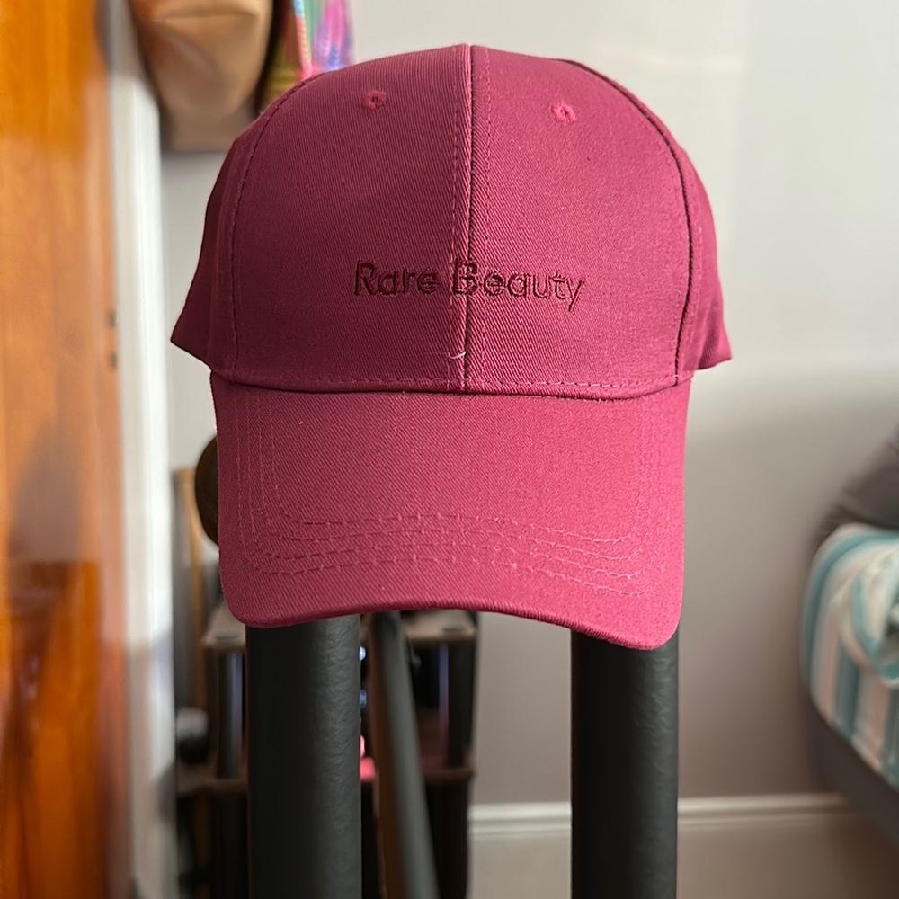 Rare Beauty Rose Pink Embroidered Baseball Cap